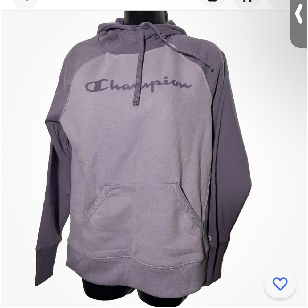 Champion Women's  Sweatshirt Hoodie Fleece Purple Size S With Pocket